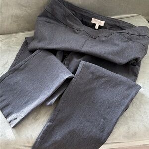 *Talbots Gray Straight-Leg Flat Front Pull On Elastic Waist Pants